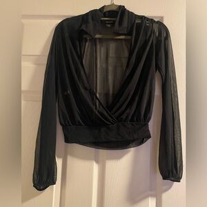 Semi transparent black Express top size M